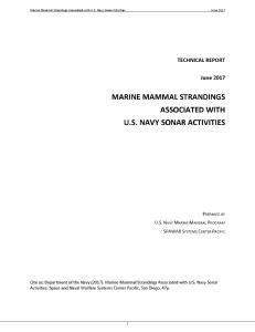 Marine Mammal Strandings Associated with U.S. Navy Sonar Activities (June 2017)